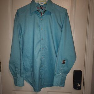 Robert Graham long sleeved button down shirt teal
